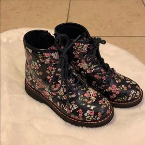 Floral Combat boots for girls size 13.